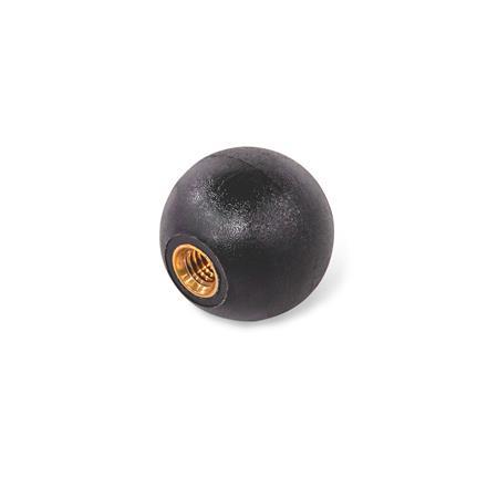  WD 595 Perillas de bola de plástico polipropileno, con inserto roscado 