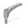 EN 602.1 Manijas ajustables de zinc fundido a presión, tipo espárrago roscado, con componentes de acero inoxidable, Ergostyle® Color: SR - Plateado, RAL 9006, acabado texturizado