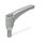 EN 602.1 Zinc Die-Cast Adjustable Levers, Threaded Stud Type, with Stainless Steel Components, Ergostyle® Color: SR - Silver, RAL 9006, textured finish