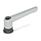 GN 300.4 Zinc Die-Cast Adjustable Levers, Tapped Type, with Steel Components, with Increased Clamping Force Color: SR - Silver, RAL 9006, textured finish