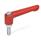 GN 300.2 Zinc Die-Cast Adjustable Levers, Threaded Stud Type, with Zinc Plated Steel Components Color (Finish): RS - Red, RAL 3000, textured finish