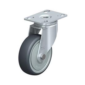  LKPA-TPA Steel Light Duty Swivel Casters, with Thermoplastic Rubber Wheels and Heavy Brackets Type: K-FK - Ball bearing with thread guard