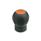 EN 675.1 Technopolymer Plastic Ball Handles, with Brass Tapped Insert, with Removable Cover Cap, Ergostyle®, Softline Color of the cap: DOR - Orange, RAL 2004, matte finish