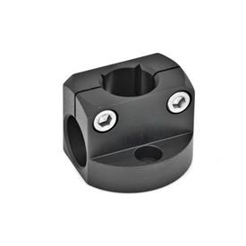 GN 473 Abrazaderas de montaje de la placa base de aluminio Acabado: ELS - Acabado anodizado, negro