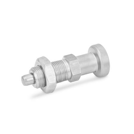 GN 617 Stainless Steel Indexing Plungers, Non Lock-Out Material: NI - Stainless steel
Type: AKN - With stainless steel knob, with lock nut