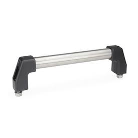 GN 667 Aluminum or Stainless Steel Tubular Grip Handles, with Socket Cap Screws Finish: NG - Ground, matte shiny finish