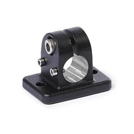 GN 145.1 Aluminum Flanged Linear Actuator Connectors, with 2 Mounting Holes d1: B - Bore<br />Finish: SW - Black, RAL 9005, textured finish