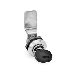 GN 115 Stainless Steel Cam Locks, with Operating Elements Type: SC - With key (Keyed alike)