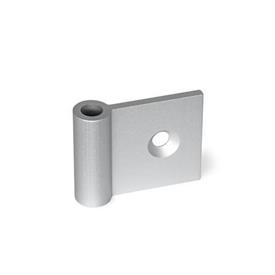 GN 2291 Aluminum Hinge Wings, for Use with Aluminum Profiles / Panel Elements Type: IF - Interior hinge wing<br />Identification: C - With countersunk holes<br />Bildzuordnung: 40