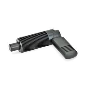 GN 612 Steel Cam Action Indexing Plungers, Lock-Out Form: B - With plastic sleeve, without lock nut
