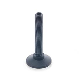 GN 638 Steel Ball Jointed Leveling Feet, with Plastic Thrust Pad 