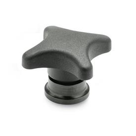 GN 6335.9 Technopolymer Plastic Hand Knobs, with Increased Clamping Force, with Steel Tapped Insert 