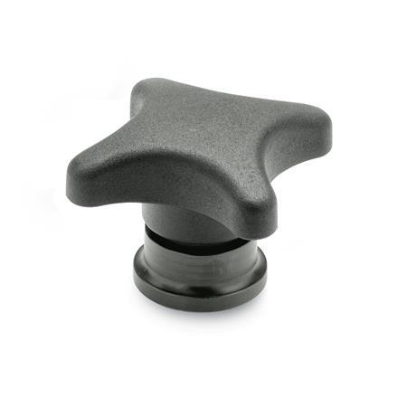 GN 6335.9 Technopolymer Plastic Hand Knobs, with Increased Clamping Force, with Steel Tapped Insert 