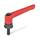 GN 300.4 Manettes indexables en zinc moulé sous pression, à goujon fileté, avec composants en acier, à force de serrage accrue Couleur: RS - Rouge, RAL 3000, finition texturée