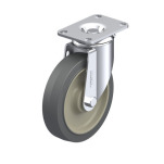 Steel Medium Duty Casters, Rubber Wheel Tread, Polypropylene Wheel Core, Light Version