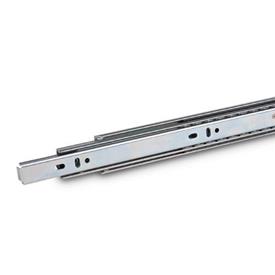GN 1408 Guías telescópicas de acero, con extensión completa, capacidad de carga hasta 56 lbf 
