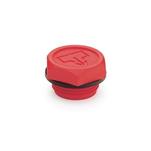Bouchons de vidange d'huile en plastique, rouge, avec symbole de vidange DIN, avec joint exposé