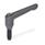 GN 306 Zinc Die-Cast Adjustable Levers, with Special-Tipped Threaded Studs Color: SW - Black, RAL 9005, textured finish
Type: DZ - Steel, hardened oval tip