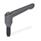 GN 306 Zinc Die-Cast Adjustable Levers, with Steel Special-Tipped Threaded Studs Color: SW - Black, RAL 9005, textured finish
Type: DZ - Steel, hardened oval tip
