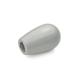 EN 719.2 Technopolymer Plastic Domed Gear Lever Knobs, Tapped or Press-On Type Color: GR - Gray, RAL 7040, shiny finish