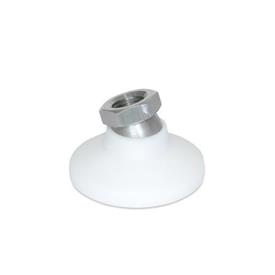  LPSO Pieds de mise à niveau LEVEL-IT™, type articulation taraudée en inox Type: B2 - Douille en inox et socle Delrin solide