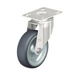 Stainless Steel Light Duty Swivel Casters, with Thermoplastic Rubber Wheels and Heavy Brackets