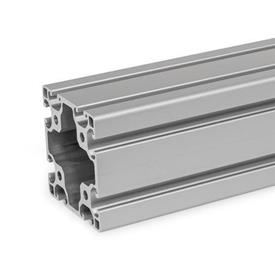 GN 10i Aluminum Profiles, i-Modular System, with Open Slots on All Sides, Profile Type Light Profile size: I-80808L<br />Finish: N - Anodized finish, natural color