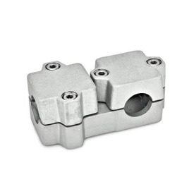 GN 194 Aluminum T-Angle Connector Clamps, Multi-Part Assembly Bildzuordnung1: B - Bore<br />Bildzuordnung2: B - Bore<br />Finish: BL - Plain finish, Matte shot-blasted finish