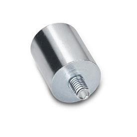 GN 52.4 Steel Retaining Magnets, Rod-Shaped, with Threaded Stud 