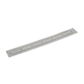 GN 711 Inch Size, Plastic or Stainless Steel Rulers, with Self-Adhesive Backing Material: KUS - Plastic<br />Type: W - Figures horizontally arranged (Figure sequences L, M, R)<br />Figure sequences: R