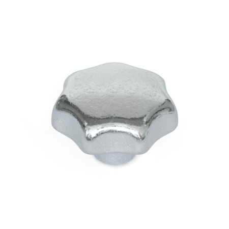Star Knobs DIN 6336: Cast Iron, Zinc Plated, with Tapped Through or Tapped Blind Bore