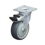 Steel Light Duty Swivel Casters, with Thermoplastic Rubber Wheels and Plate Mounting, Standard Bracket Series