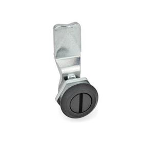 GN 115 Zinc Die-Cast Cam Latches, Black Powder Coated Housing Collar, with Operation with Socket Key Type: SCH - With slot