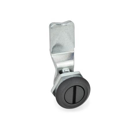 GN 115 Zinc Die-Cast Cam Latches, Black Powder Coated Housing Collar, with Operation with Socket Key Type: SCH - With slot