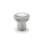 Stainless Steel Push / Pull Knobs, with Tapped Blind Hole, Plain or Knurled Rim