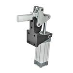 Steel Heavy Duty Pneumatic Toggle Clamps, with Vertical Mounting Base, with Magnetic Piston
