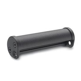 GN 481 Aluminum Edge Handles, Zinc Die-Cast End Pieces Finish: SW - Black, RAL 9005, textured finish