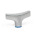 GN 8341 Écrous papillon en inox, de type taraudé, conception hygiénique Finition: MT - Finition mate (Ra < 0,8 µm)
Matériau de l'anneau d'étanchéité: F - FKM
