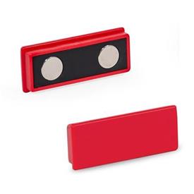 GN 53.2 Neodymium-Iron-Boron Retaining Magnets, Housing Plastic Color: RT - Red, RAL 3031