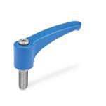 FDA Compliant Plastic Adjustable Levers, Detectable, Threaded Stud Type, with Stainless Steel Components, Ergostyle®