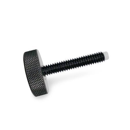 KHTS Steel Swivel Clamp Screws, with Knurled Head Pad material: PA - Plastic