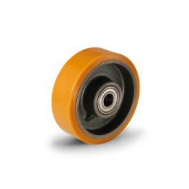 EN 22887 Polyurethane Wheels, Cast Iron Wheel Core Bearing type: K - Annular ball bearing<br />Bracket type: A - Wheel without bracket