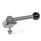 GN 918.7 Stainless Steel Clamping Cam Units, Downward Clamping, Screw from the Back Type: GVB - With ball lever, straight (serrations)
Clamping direction: R - By clockwise rotation (drawn version)