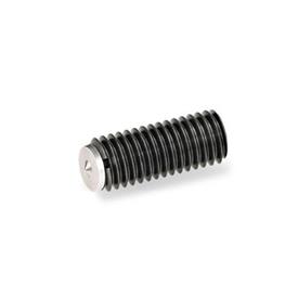 GN 913.2 Steel Set Screws, with Hardened Semi-Spherical or Pointed Tip Type: B - Pointed tip