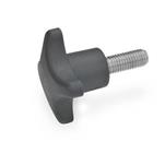 Plastic Hand Knobs, with Stainless Steel Threaded Stud