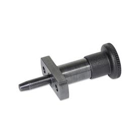 GN 817.5 Steel Indexing Plungers, for Precision Locating, with Top Mount Flange, with Conical Plunger Pin Type: C - Lock-out