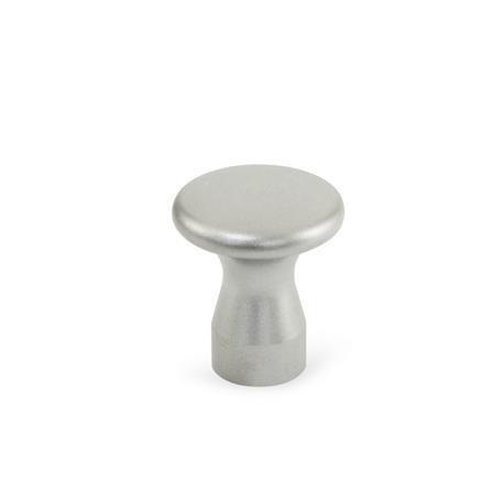 GN 75.5 Stainless Steel Mushroom Shaped Knobs, with Tapped Hole or Threaded Stud Type: D - With tapped hole
Finish: MT - Matte shot-blasted finish