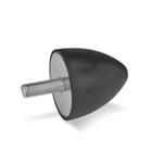 Soportes de absorción de vibración / impacto de caucho, tipo cónico, con componentes de acero inoxidable