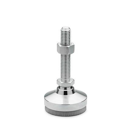 GN 342.2 Steel Vibration Damping Leveling Feet, Threaded Stud Type 