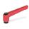 GN 300 Zinc Die-Cast Adjustable Levers, Tapped or Plain Bore Type, with Blackened Steel Components Color / Finish: RS - Red, RAL 3000, textured finish